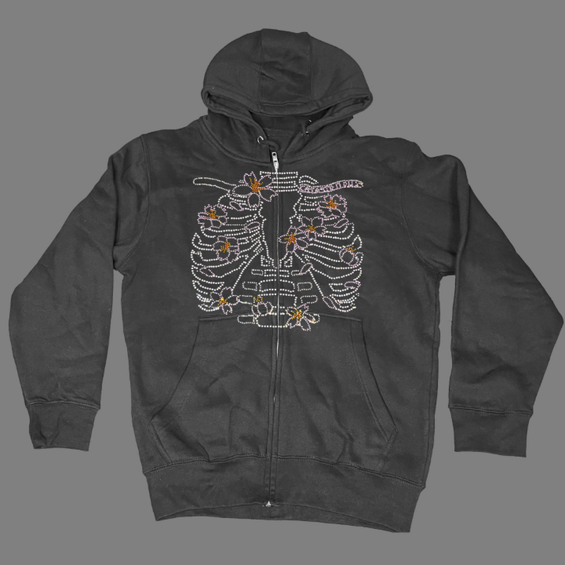 SAKURA RIBS V2 OUTLINE FULL ZIP HOODIE