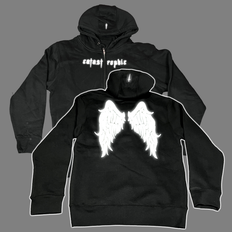 OG LOGO + WINGS  REFLECTIVE FULL ZIP HOODIE