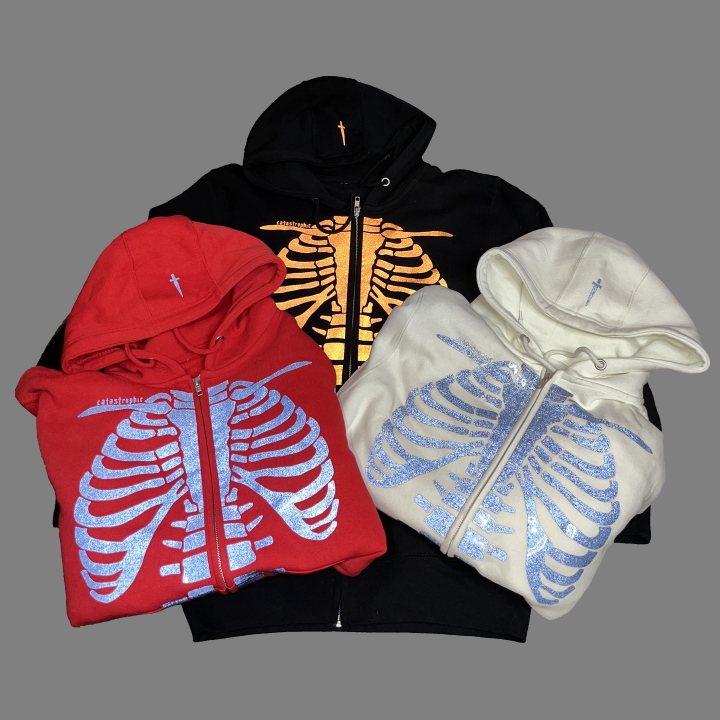 REFLECTIVE RIBS FULL ZIP HOODIE