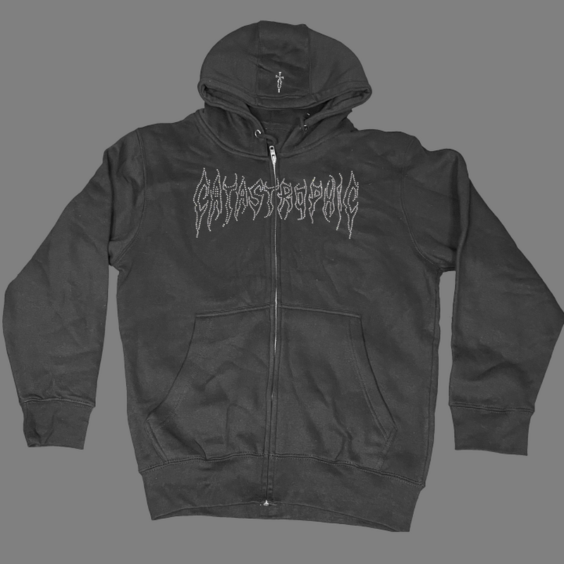 LOGO V1 RHINESTONE FULL ZIP HOODIE